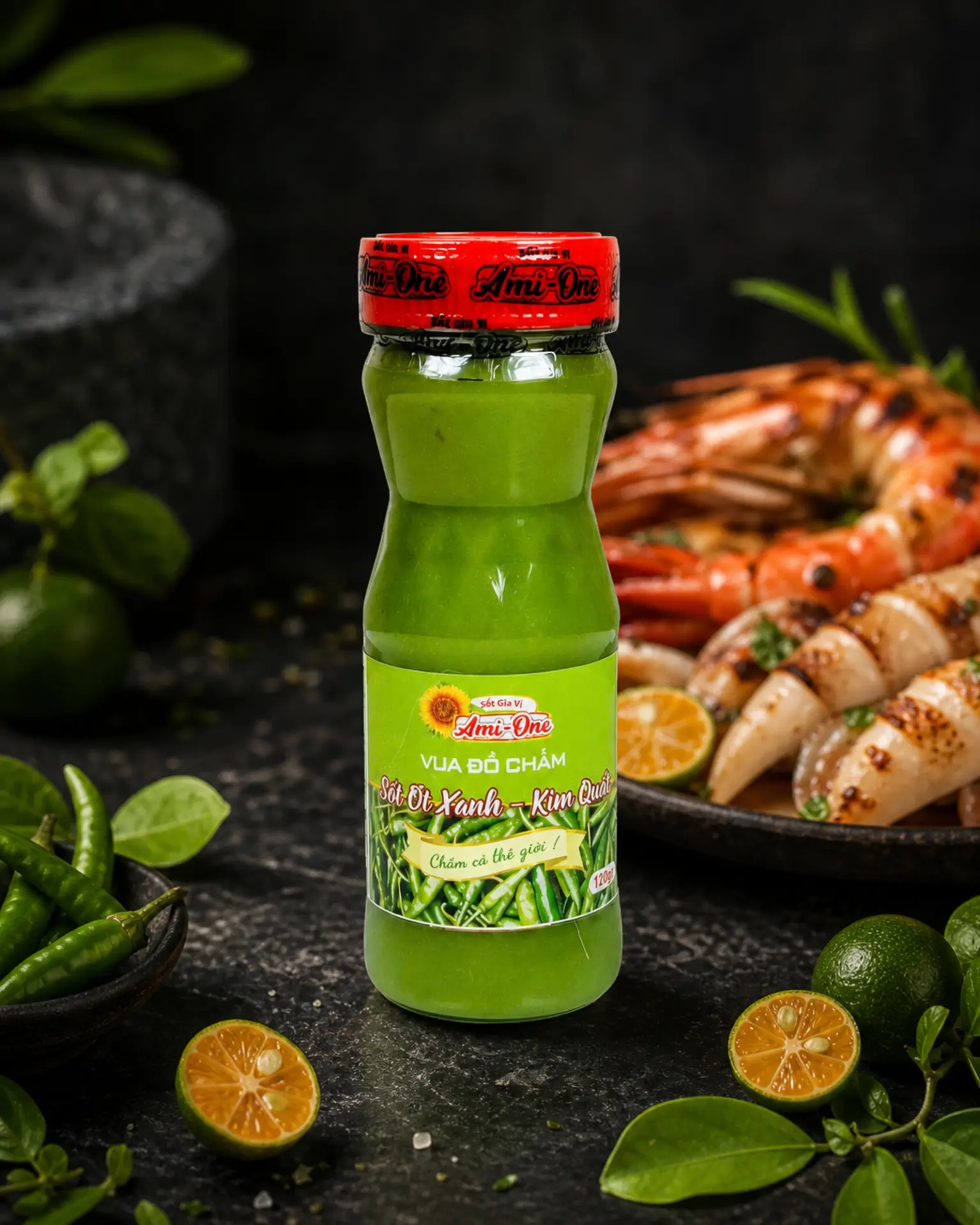 Sốt Ớt Xanh Kim Quất Ami-One (120g)